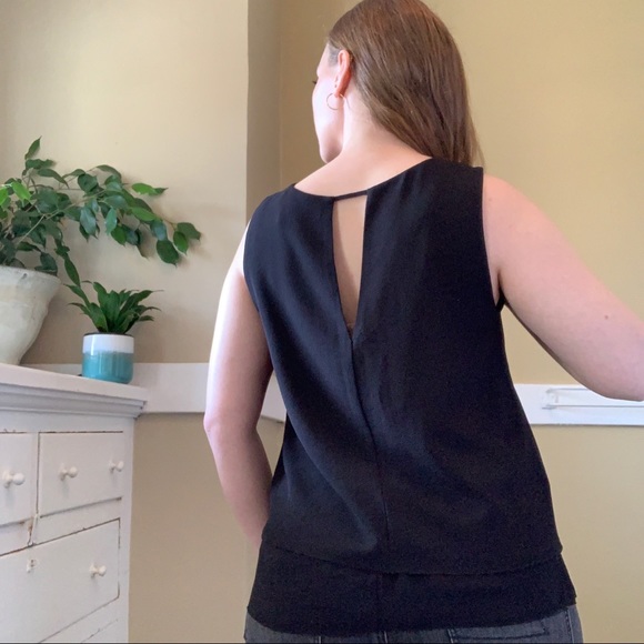 Plenty Monk & Lou black sleeveless chiffon blouse - Picture 2 of 2